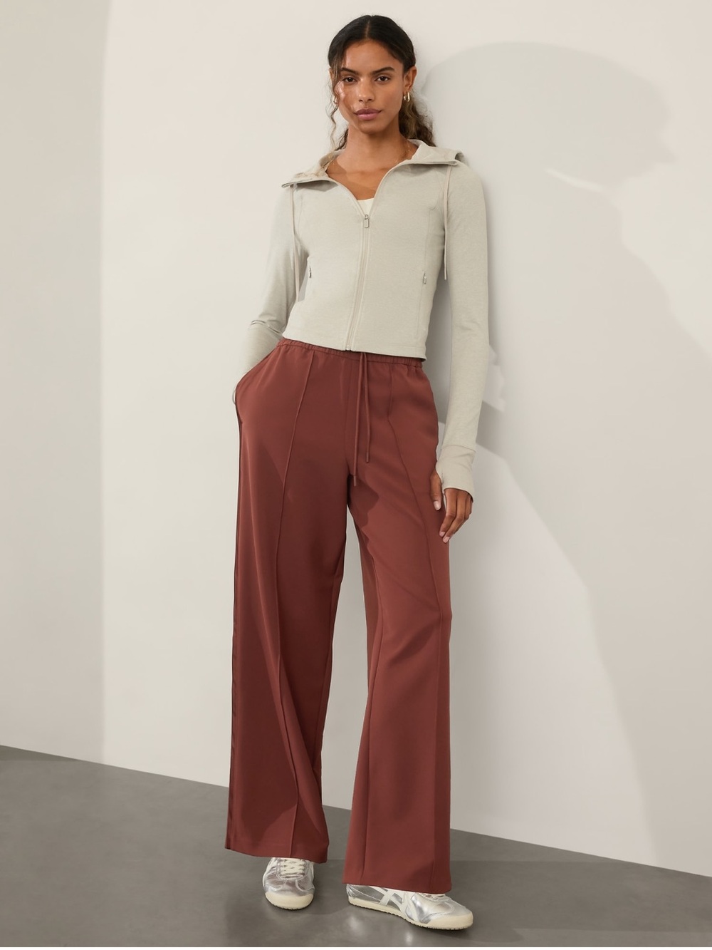 Athleta Endeavor High Rise Relaxed Pant - Cherrywood Color